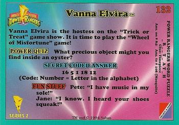1994 Collect-A-Card Mighty Morphin Power Rangers (Walmart) #132 Vanna Elvira Back