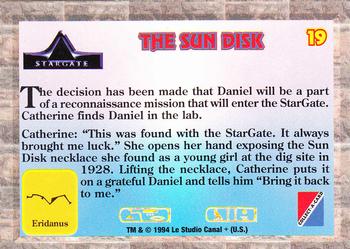 1994 Collect-A-Card Stargate #19 The Sun Disk Back
