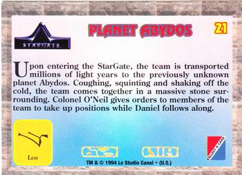1994 Collect-A-Card Stargate #21 Planet Abydos Back