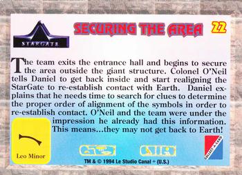 1994 Collect-A-Card Stargate #22 Securing the Area Back