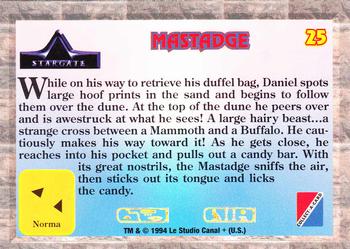 1994 Collect-A-Card Stargate #25 Mastadge Back