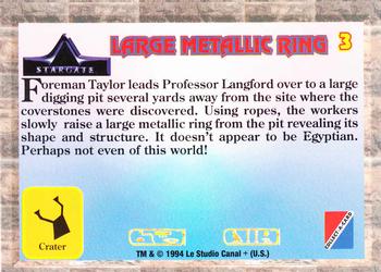 1994 Collect-A-Card Stargate #3 Large Metallic Ring Back