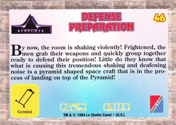 1994 Collect-A-Card Stargate #46 Defense Preparation Back