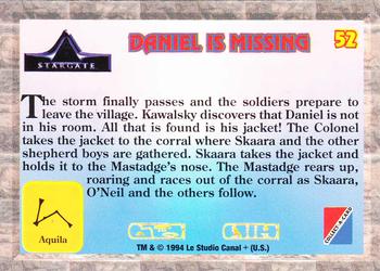 1994 Collect-A-Card Stargate #52 Daniel is Missing Back