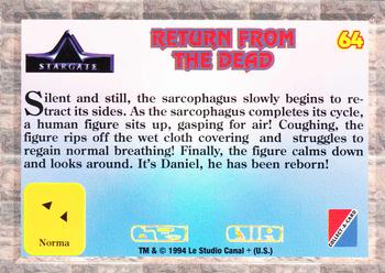 1994 Collect-A-Card Stargate #64 Return from the Dead Back