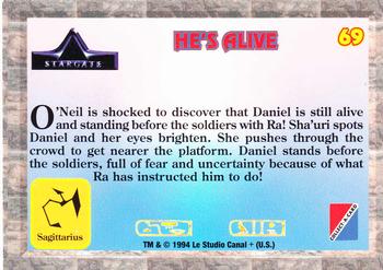 1994 Collect-A-Card Stargate #69 He's Alive Back