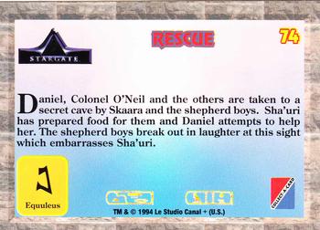1994 Collect-A-Card Stargate #74 Rescue Back