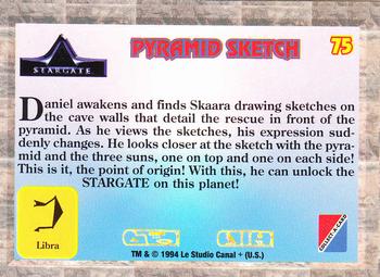 1994 Collect-A-Card Stargate #75 Pyramid Sketch Back