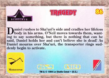 1994 Collect-A-Card Stargate #86 Tragedy Back
