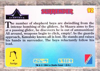 1994 Collect-A-Card Stargate #92 Surrender Back
