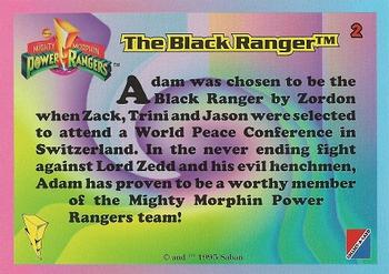 1995 Collect-A-Card Power Rangers Kmart #2 The Black Ranger Back
