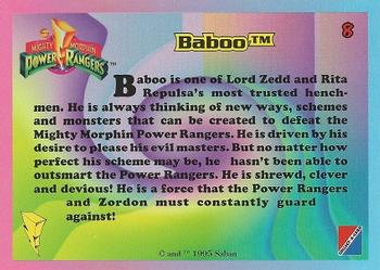 1995 Collect-A-Card Power Rangers Kmart #8 Baboo Back
