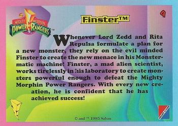 1995 Collect-A-Card Power Rangers Kmart #9 Finster Back