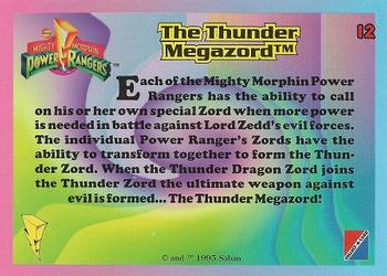 1995 Collect-A-Card Power Rangers Kmart #12 The Thunder Megazord Back