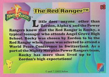 1995 Collect-A-Card Power Rangers Kmart #13 The Red Ranger Back