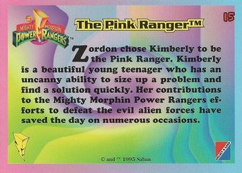 1995 Collect-A-Card Power Rangers Kmart #15 The Pink Ranger Back