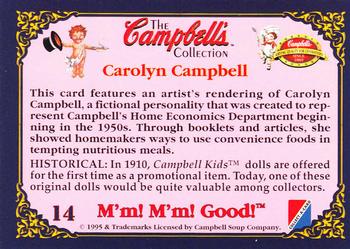 1995 Collect-A-Card Campbell’s Soup Collection #14 Carolyn Campbell Back