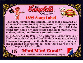 1995 Collect-A-Card Campbell’s Soup Collection #15 1895 Soup Label Back