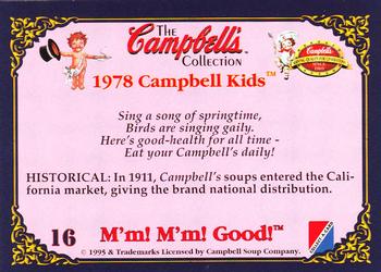 1995 Collect-A-Card Campbell’s Soup Collection #16 1978 Campbell Kids Back