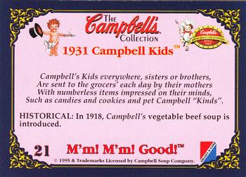 1995 Collect-A-Card Campbell’s Soup Collection #21 1931 Campbell Kids Back