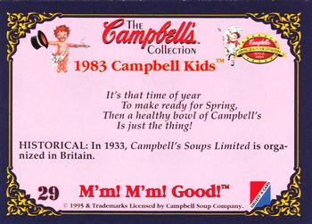 1995 Collect-A-Card Campbell’s Soup Collection #29 1983 Campbell Kids Back