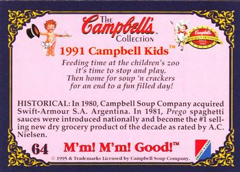 1995 Collect-A-Card Campbell’s Soup Collection #64 1991 Campbell Kids Back