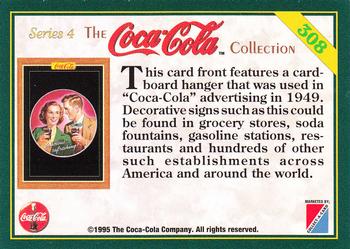 1995 Collect-A-Card Coca-Cola Collection Series 4 #308 Cardboard hanger, 1949 Back