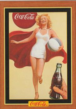 1995 Collect-A-Card Coca-Cola Collection Series 4 #318 Beach ball lady, South Africa 1948 Front