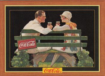 1995 Collect-A-Card Coca-Cola Collection Series 4 #327 Young couple on bench, 1928 Front