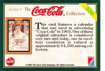1995 Collect-A-Card Coca-Cola Collection Series 4 #330 Calendar, 1903 Back