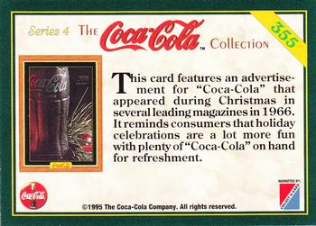 1995 Collect-A-Card Coca-Cola Collection Series 4 #355 Christmas ad, 1966 Back