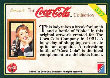 1995 Collect-A-Card Coca-Cola Collection Series 4 #357 Break for lunch, 1951 Back