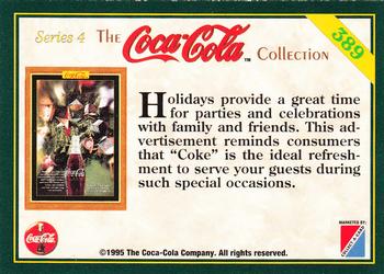1995 Collect-A-Card Coca-Cola Collection Series 4 #389 Holidays and Coke Back