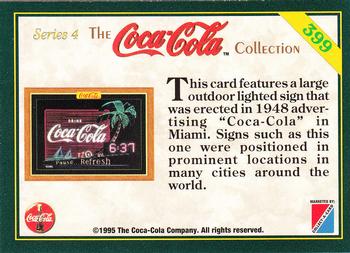 1995 Collect-A-Card Coca-Cola Collection Series 4 #399 Large outdoor sign, Miami 1948 Back