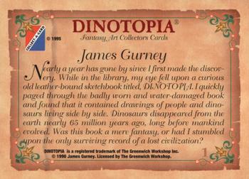 1995 Collect-A-Card Dinotopia #1 James Gurney Back