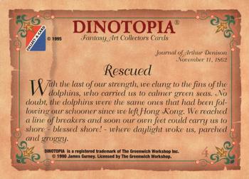 1995 Collect-A-Card Dinotopia #4 Rescued Back