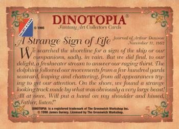 1995 Collect-A-Card Dinotopia #5 A Strange Sign of Life Back