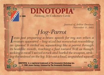 1995 Collect-A-Card Dinotopia #7 Hog-Parrot Back