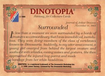 1995 Collect-A-Card Dinotopia #8 Surrounded Back