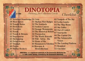 1995 Collect-A-Card Dinotopia #72 Dinotopia Fantasy Art Collector Cards Checklist Back