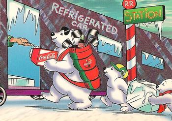 1996 Collect-A-Card Coca-Cola Polar Bears #4 All Aboard Front