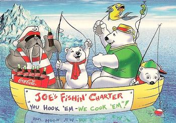 1996 Collect-A-Card Coca-Cola Polar Bears #16 Fishing Expedition Front