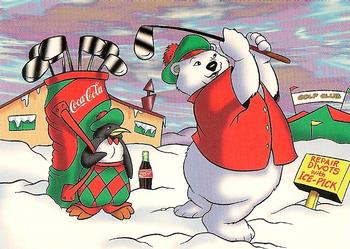 1996 Collect-A-Card Coca-Cola Polar Bears #18 Fore! Front