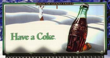 1996 Collect-A-Card Coca-Cola Sign of Good Taste #3 Dateline: 1946 [(snow scene)] Front