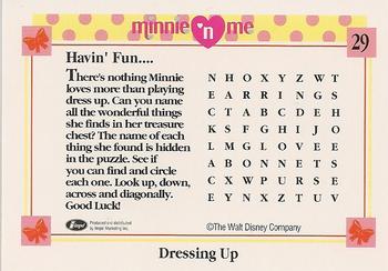 1991 Impel Minnie 'N Me #29 Dressing Up Back