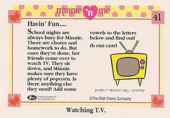1991 Impel Minnie 'N Me #41 Watching T.V. Back