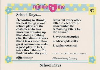 1991 Impel Minnie 'N Me #97 School Plays Back