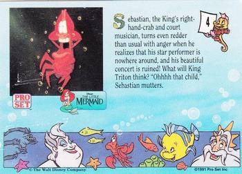 1991 Pro Set The Little Mermaid #4 Sebastian, the King's right-hand-crab and co Back