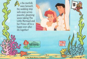 1991 Pro Set The Little Mermaid #90 As the merfolk wave farewell, the wedding sh Back