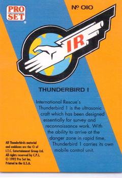 1992 Pro Set Thunderbirds Are Go #10 Thunderbird 1 Back